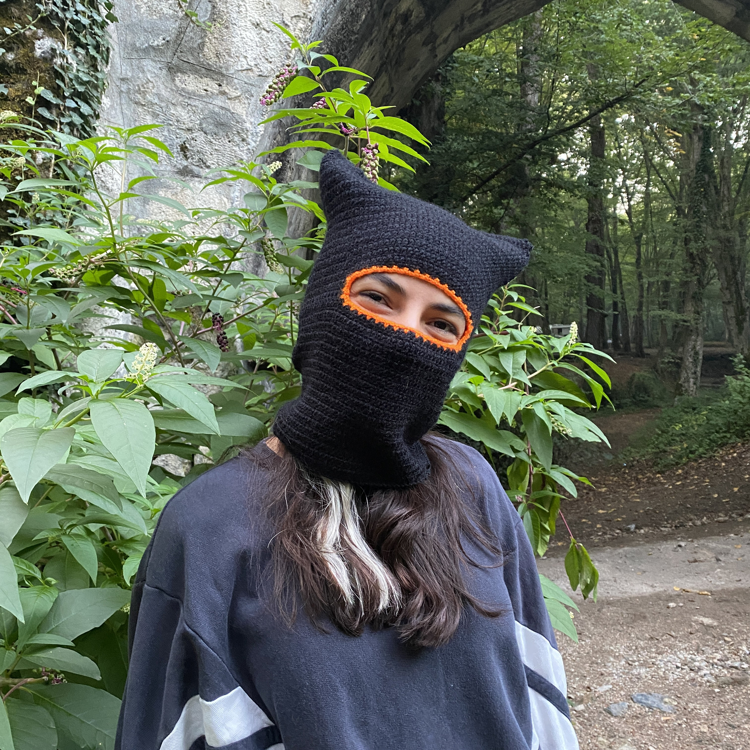 本当に信頼出来る店 Hat, Balaclava Cat-eared Knitted Hand Halloween Knit Hand Clothing