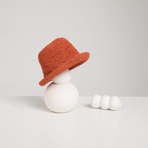 Handmade Crochet Raffia Bucket Hat: Trendy Unisex Sun Hat
