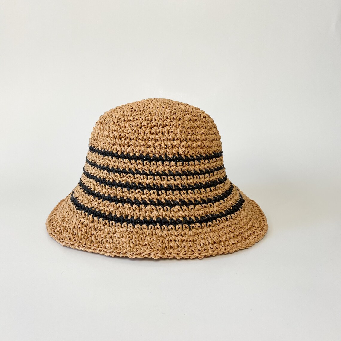 Handmade raffia vacation bucket hat summer casual straw hat | Etsy