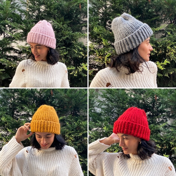 Chapeau d’hiver en tricot unisexe et fait à la main, excellent chapeau cadeau pour hommes et femmes