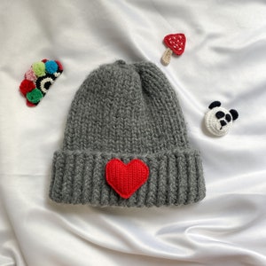 Unisex chunky handmade knit winter hat, excellent gift slouchy beanie hat, valentine&#39;s day