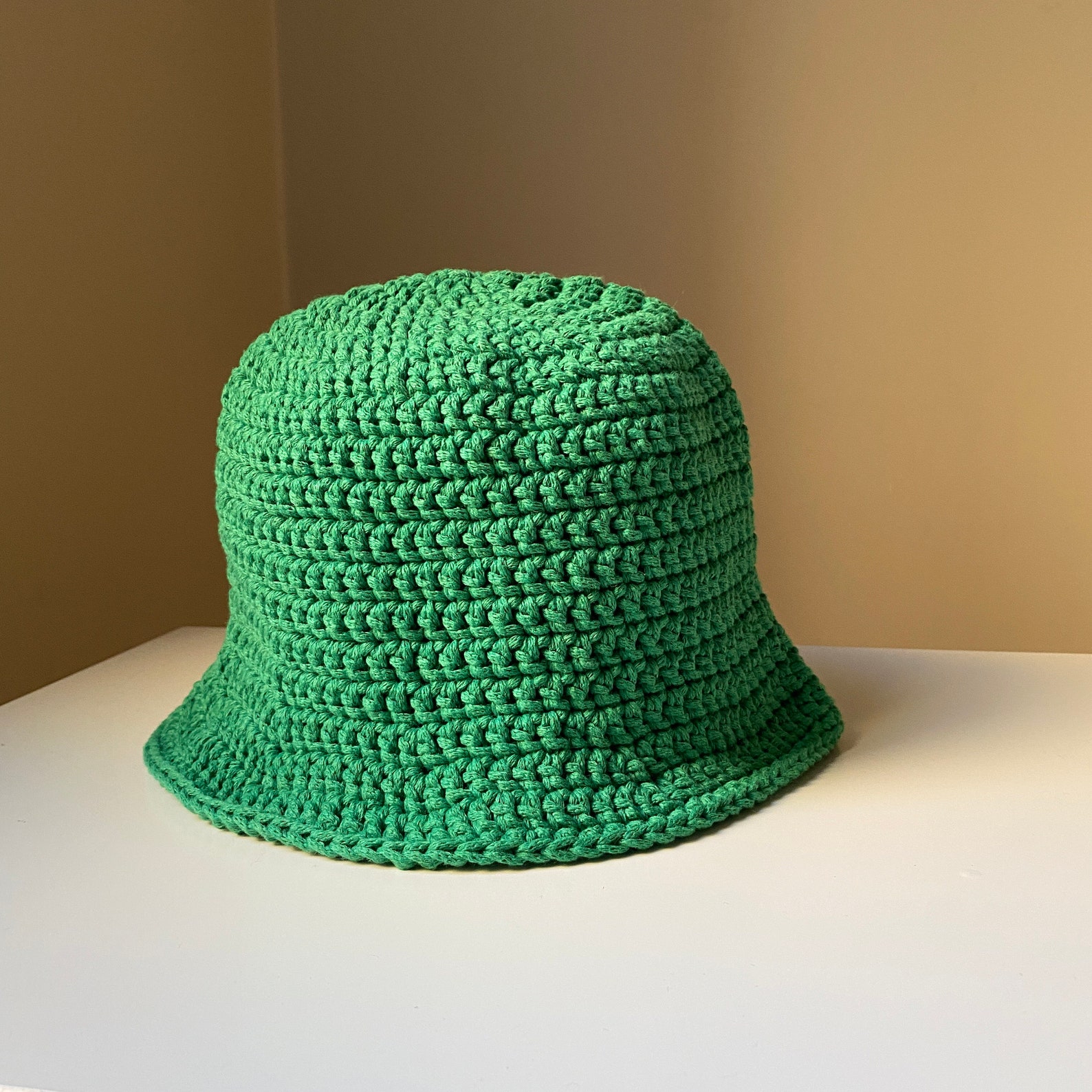 Hand Knit Cotton Bucket Hat Trendy Crochet Bucket Hat Etsy
