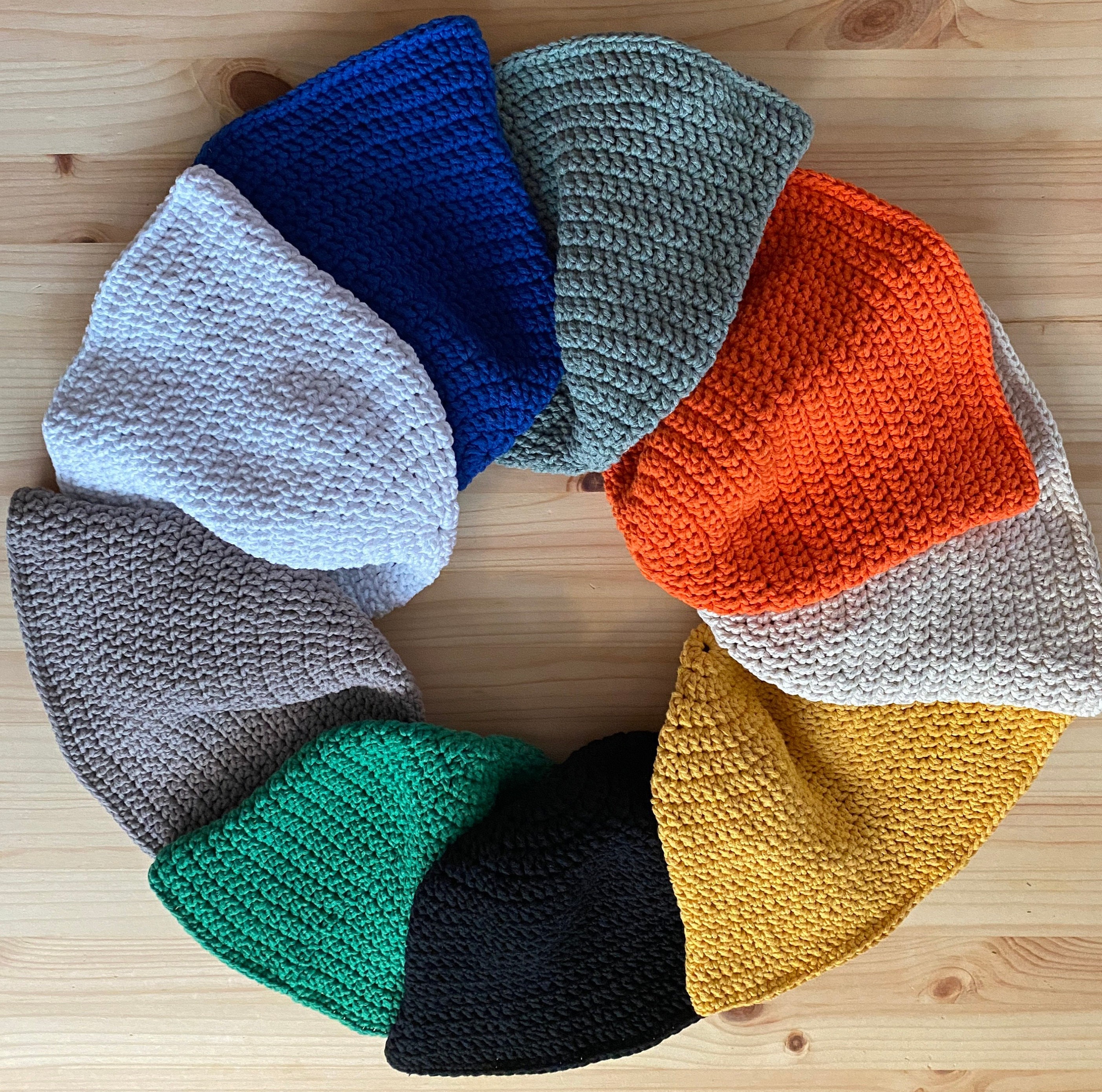 Hand Knit Cotton Bucket Hat: Trendy Crochet Sun Hat - Etsy