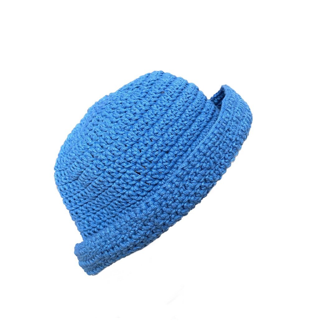 Hand Knit Cotton Bucket Hat: Trendy Crochet Sun Hat - Etsy