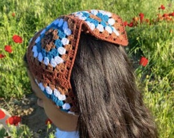 Handmade crochet  bandana, cotton accessories for girls