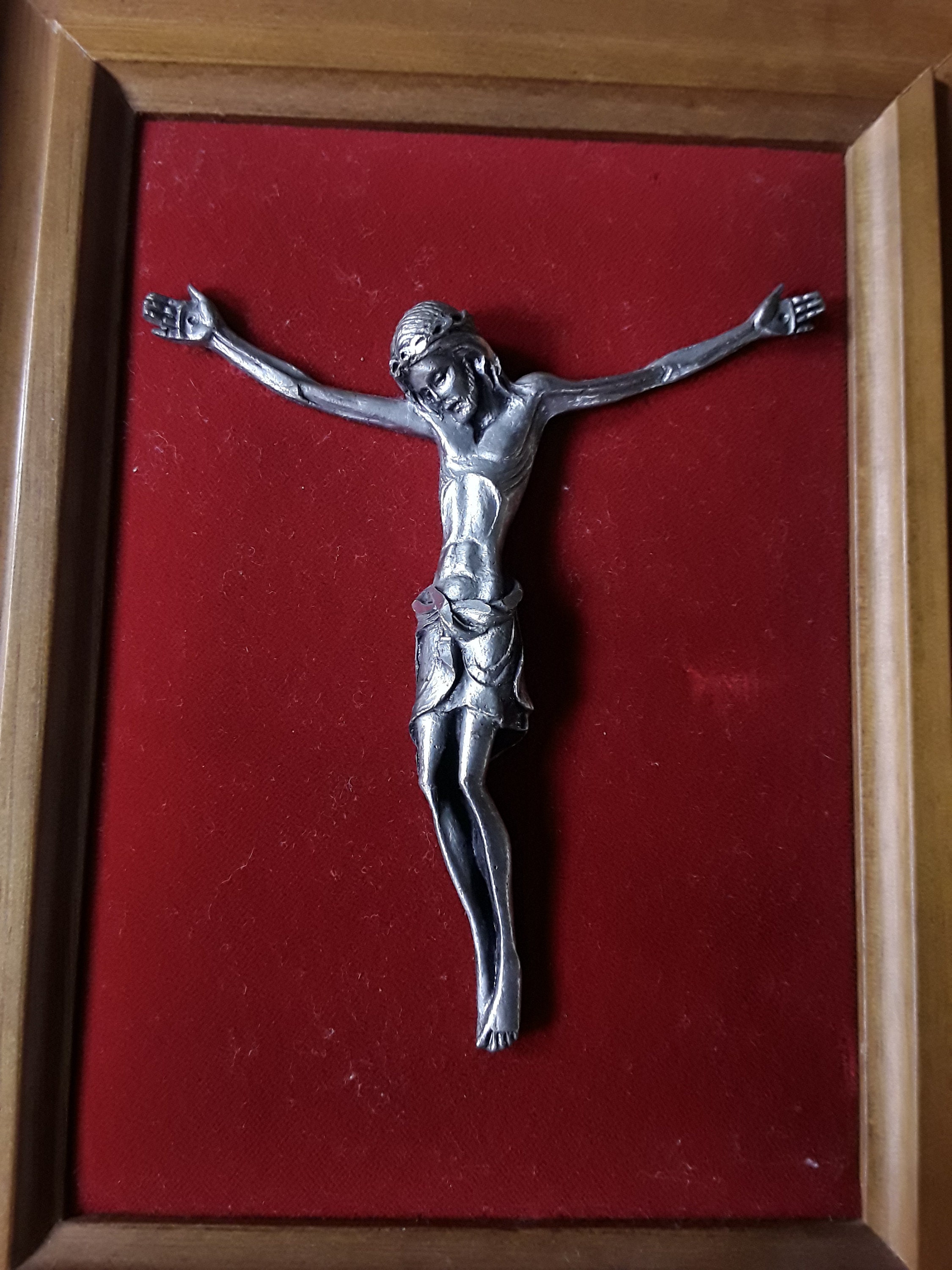 Cadre en Bois Ancien, Cadre Vintage , Crucifix