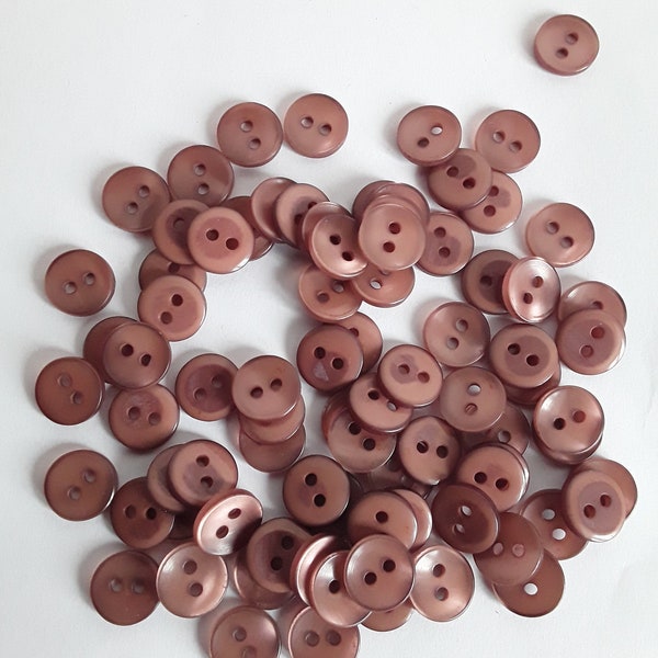 Vintage Lot de 30 boutons  marron 10 mm couture