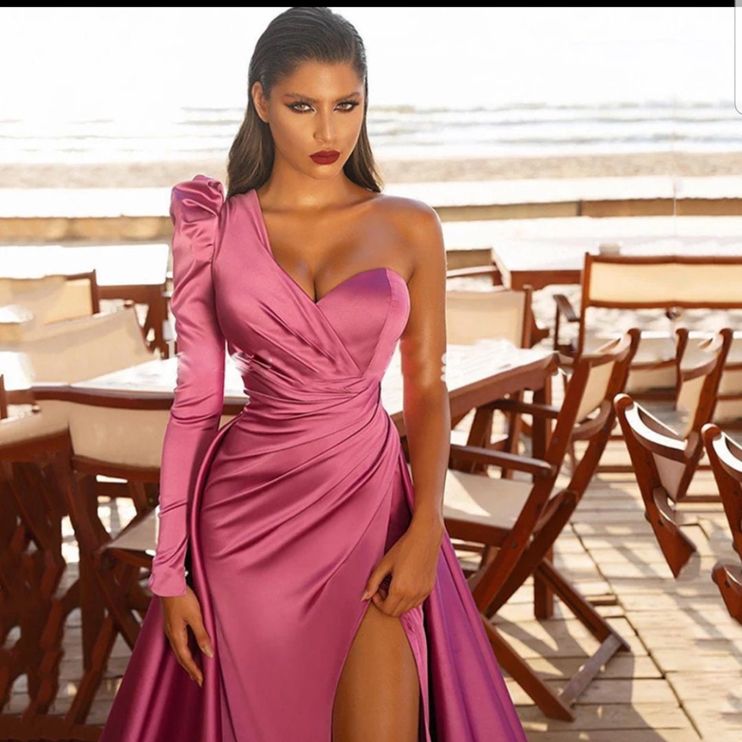 Long Sleeve Evening Gown - Etsy UK