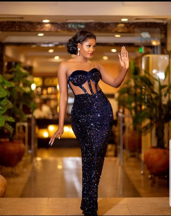 Sequin Corset Gown Stylish Gown Party 