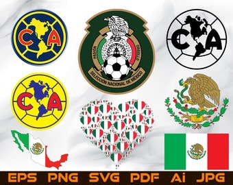 Svg Maxico National Team Svg American Club Logo Svg Sport Svg Mexico Flag Svg Mexico Heart Svg Vector, Files for Silhouette Cameo Cricut Png
