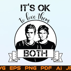 Va bene amarli entrambi SVG Salvatore Brothers PNG File nero per Cricut Design Space File di taglio Silhouette Download digitale istantaneo