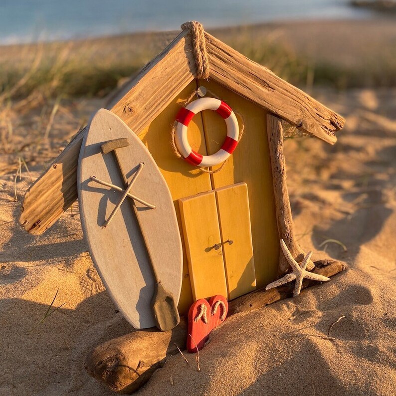 Personalised Driftwood Beach Hut Etsy UK