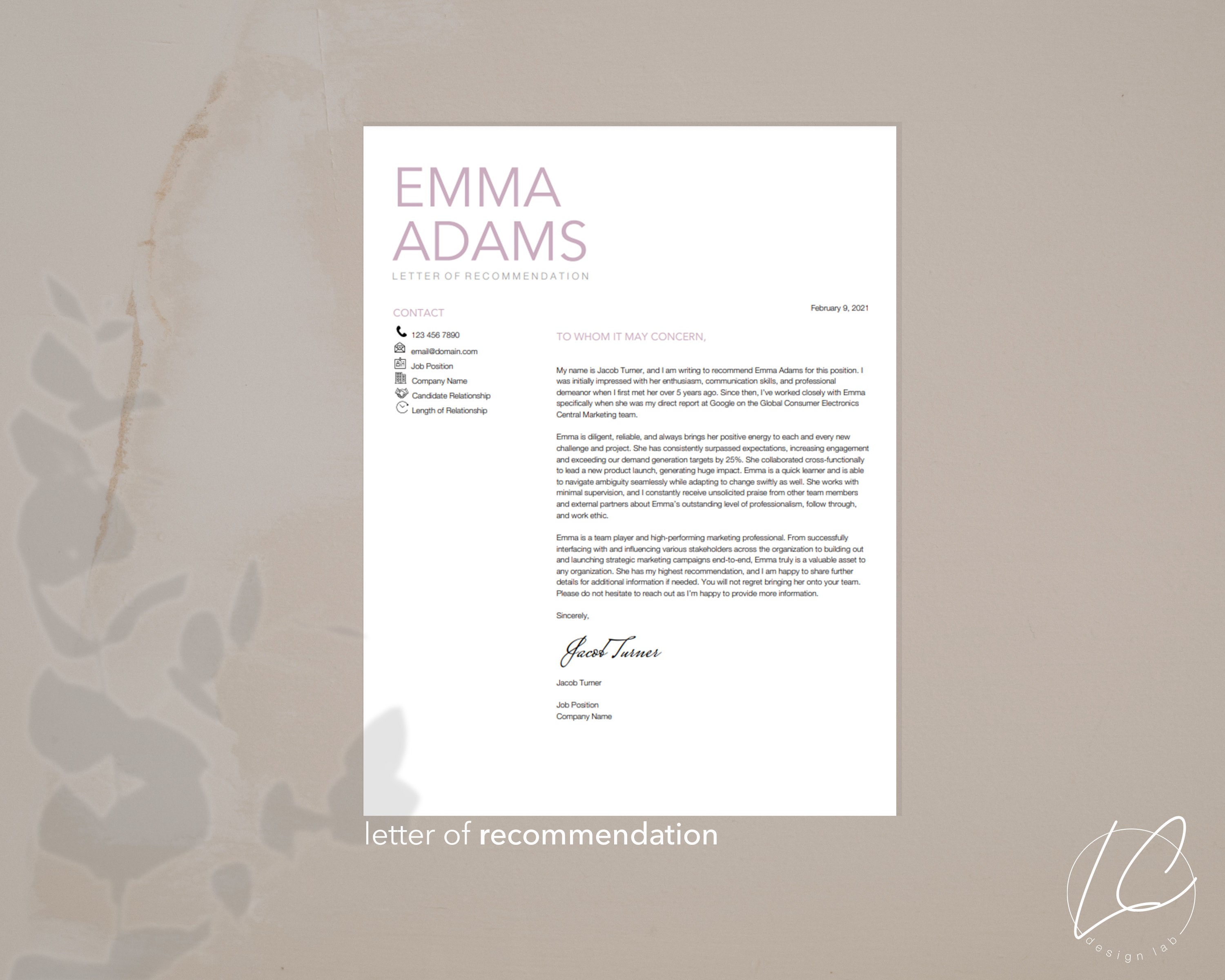 Modern, Professional Resume Template for Google Docs 1, 2, 3 Page ...