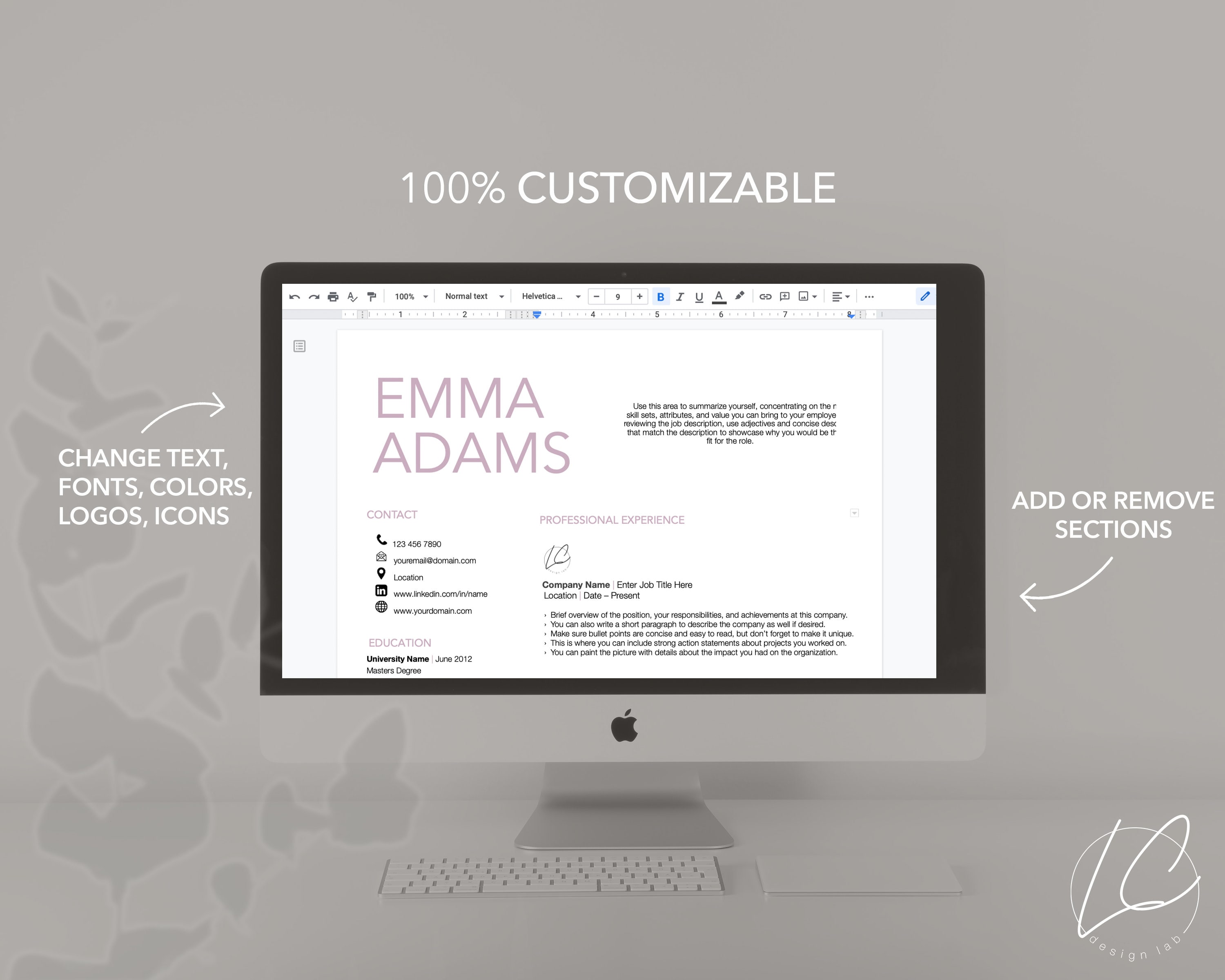 Modern, Professional Resume Template for Google Docs | 1, 2, 3 Page ...