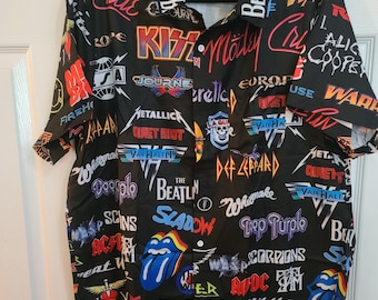 Men's Rock Band Button Down Lightweight Shirt