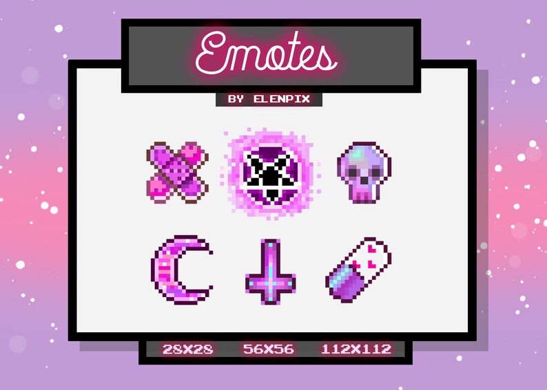 Pastel Goth Twitch Emote // Twitch Discord Emotes Etsy