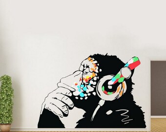Ungerahmt 40x60cm YCCYI Poster Banksy Monkey Street Art Leinwand Gem/älde Mr Brainwash Moderne Wanddrucke Wohnzimmer Dekor Kunstwerk Gem/älde 16x 24