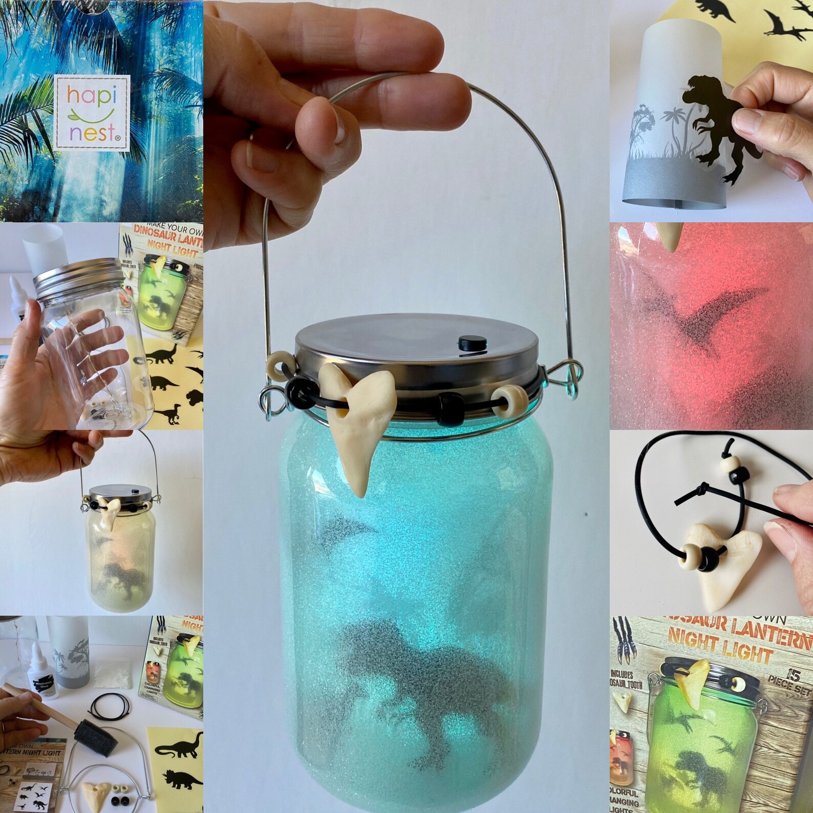 Hapinest DIY Dinosaur Lantern Night Light Kit MakeYourOwn Etsy