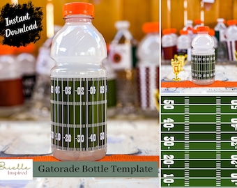 Football Gatorade Bottle Label Template