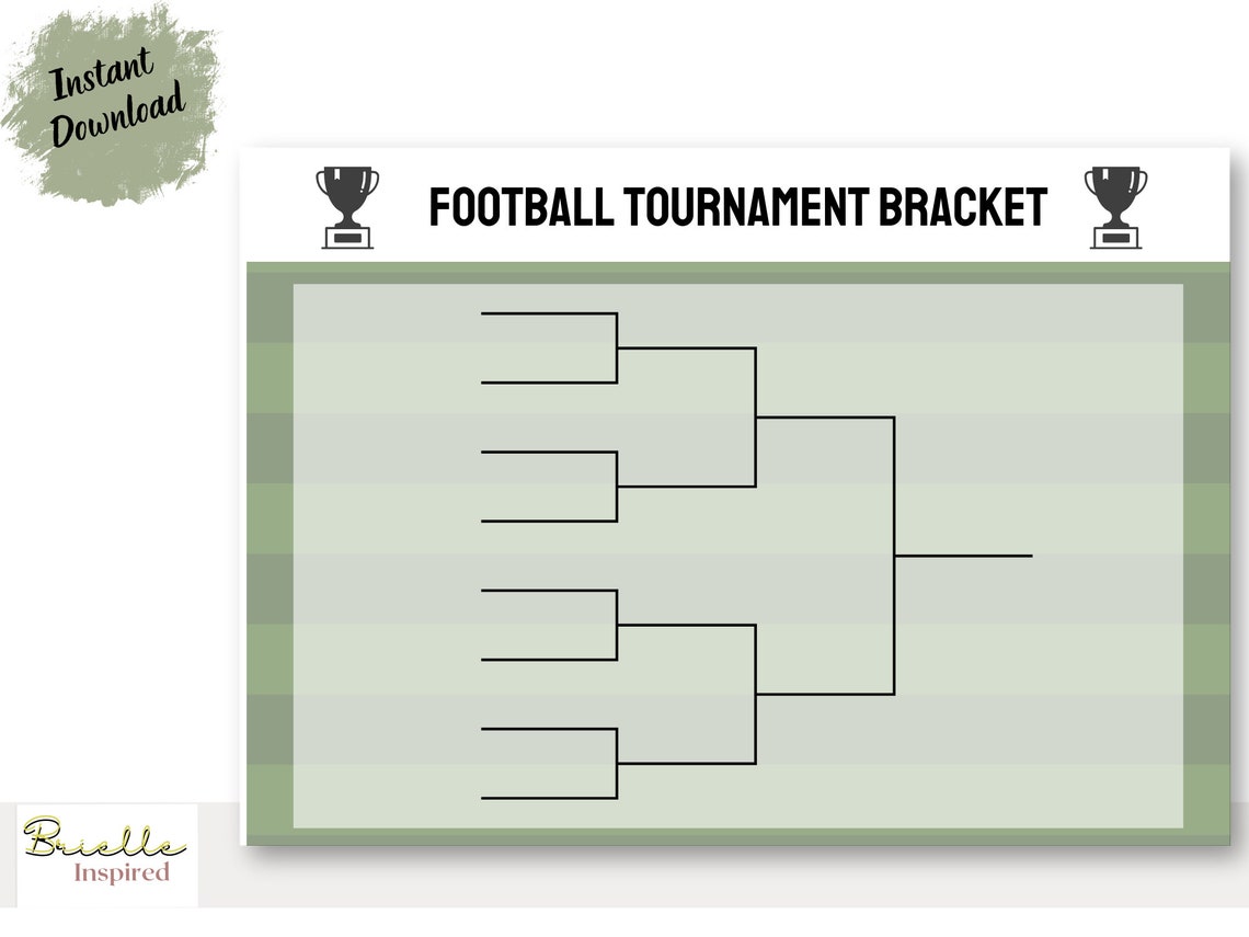 Printable Football Tournament Bracket Etsy Printable Football Tournament Bracket Etsy