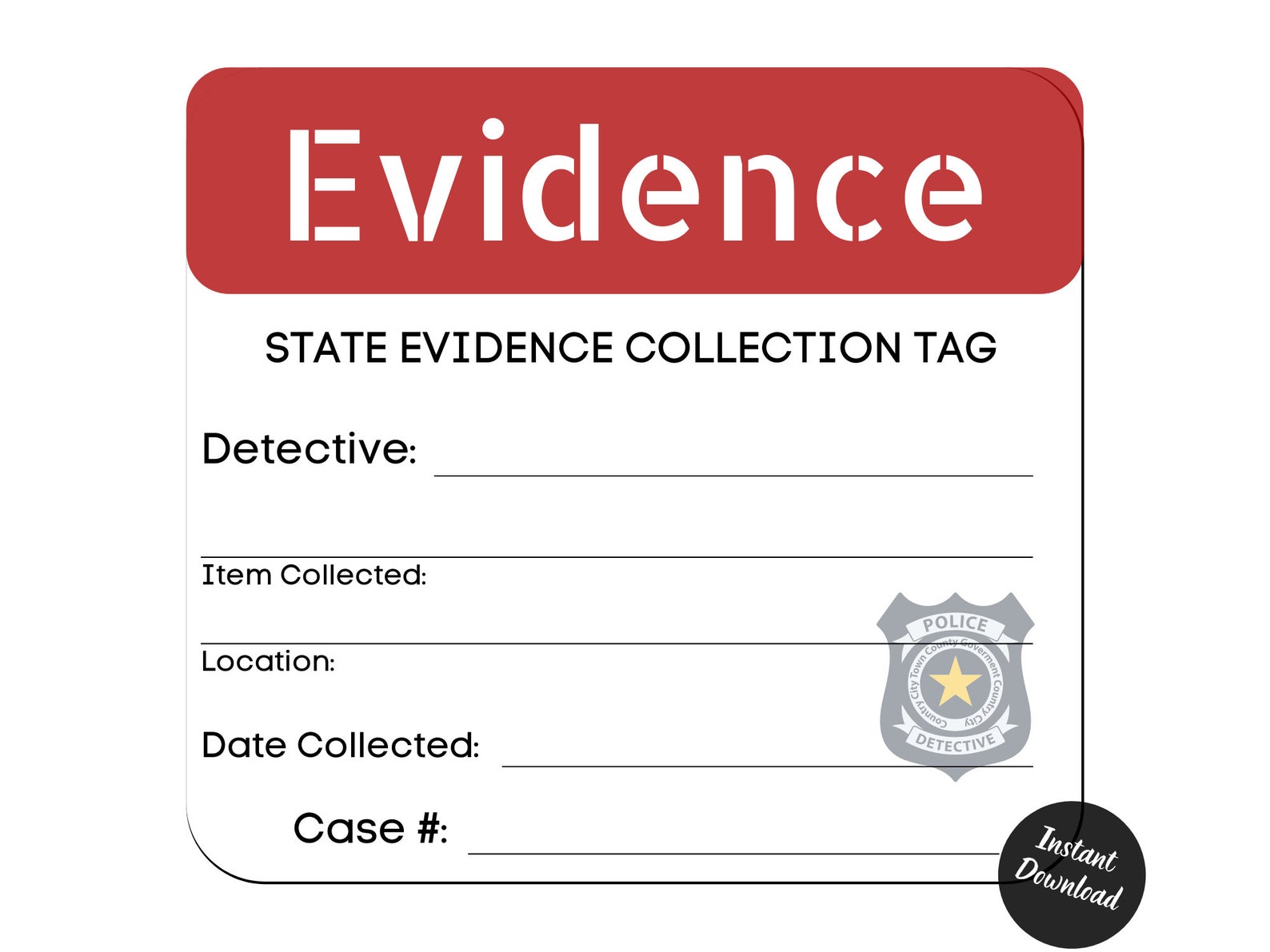 Printable Evidence Label - Etsy