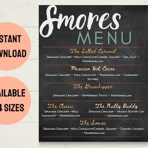 S'more Menu Poster/Sign