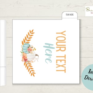 Editable Chapstick Label, Pumpkin Spice Theme