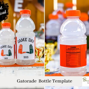 Miami Hurricanes Gatorade Bottle Label Template