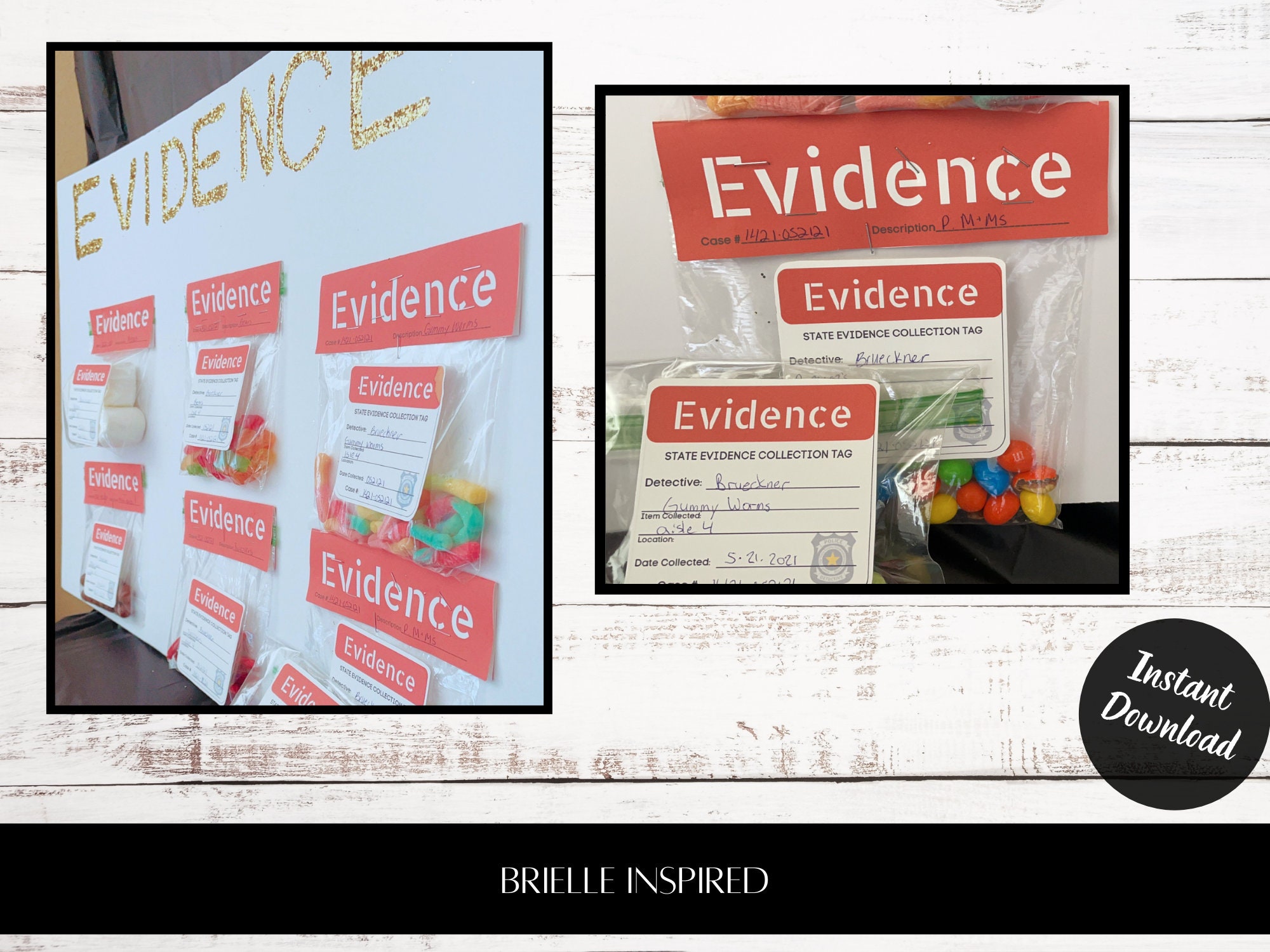 Evidence Labels Digital Party Decorations, Editable - Etsy