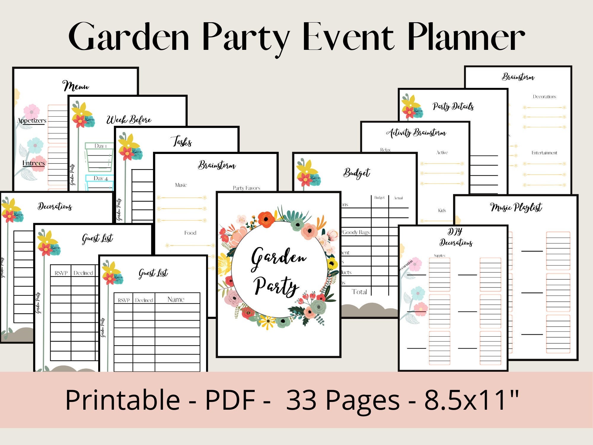Garden Party Planner Etsy