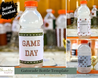 Football Gatorade Bottle Label Template