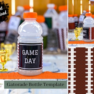 Leather Football Gatorade Bottle Label