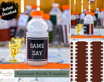 Leather Football Gatorade Bottle Label