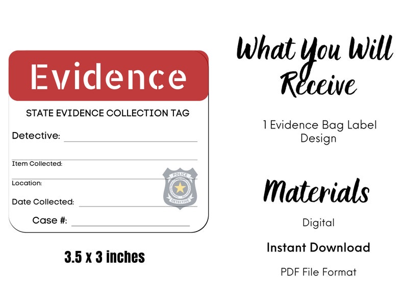 Printable Evidence Label - Etsy