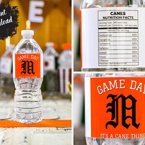 Miami Hurricanes Letterman Water Bottle Label
