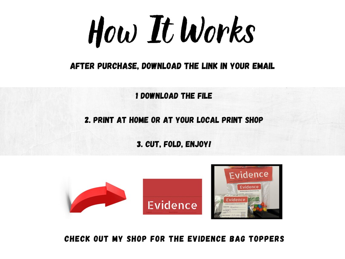 Printable Evidence Label - Etsy