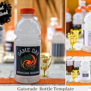 Miami Hurricane&#39;s Gatorade Bottle Label Template