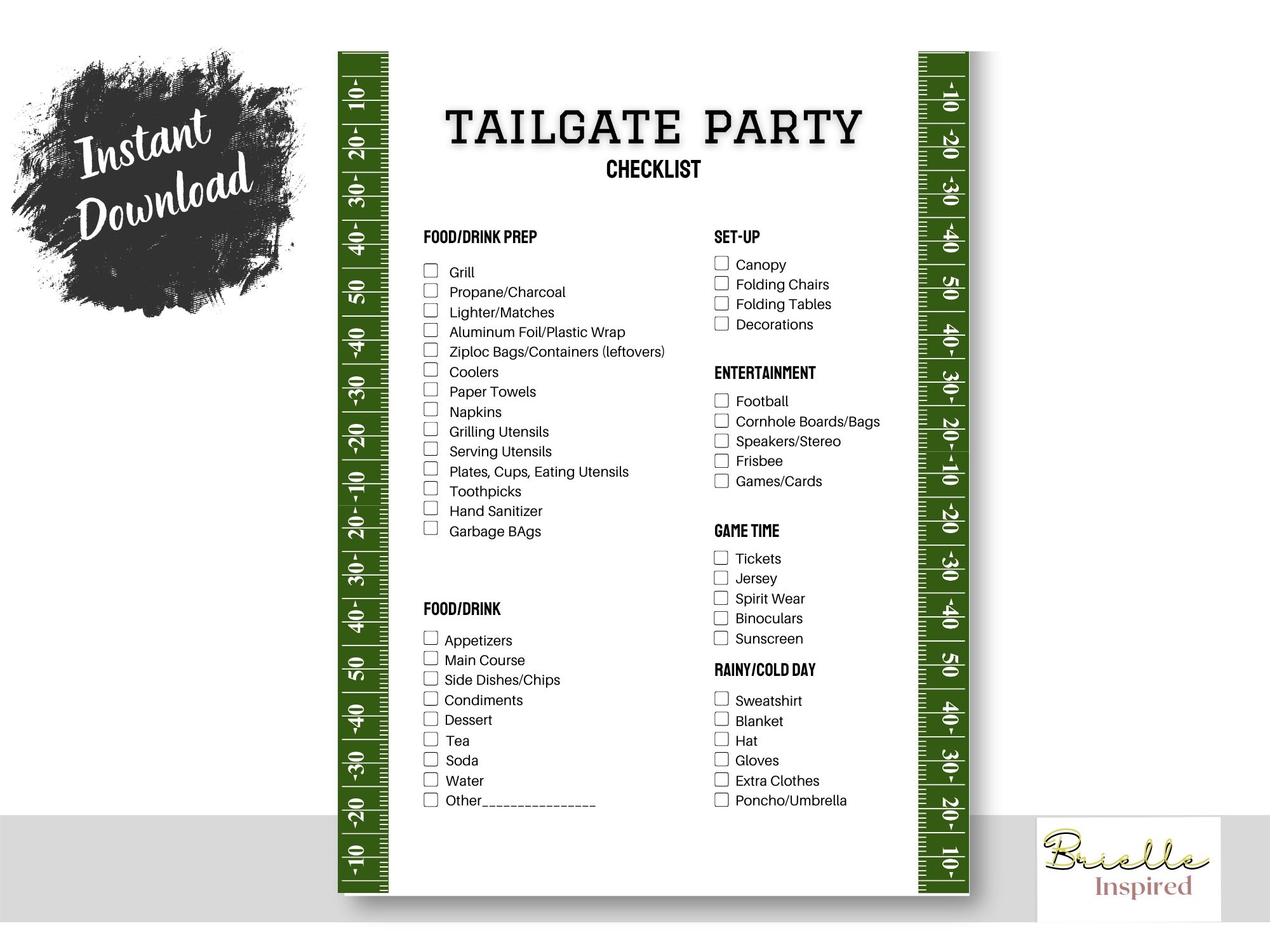 Tailgate Party Football Checklist