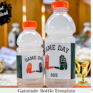Miami Hurricane&#39;s Gatorade Bottle Label Template