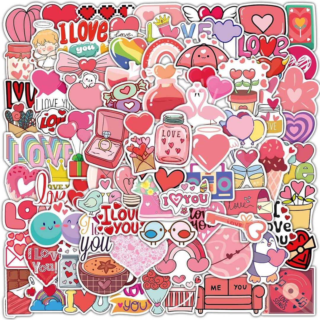 Stickers Romeotics 100 Random, Romantic Waterproof Stickers, Valentine's Day ...