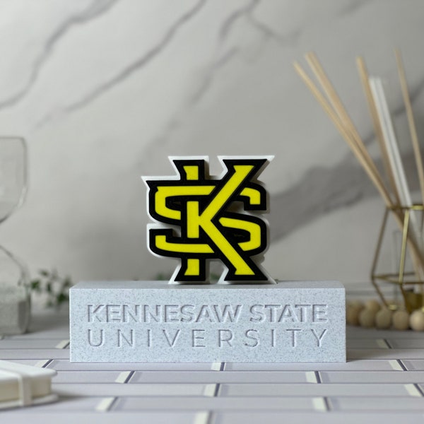 Kennesaw State University KSU Monument Graduation Gift KSU Owls Interior Design Home Office Dorm Décor Campus Art Football Tailgate Event