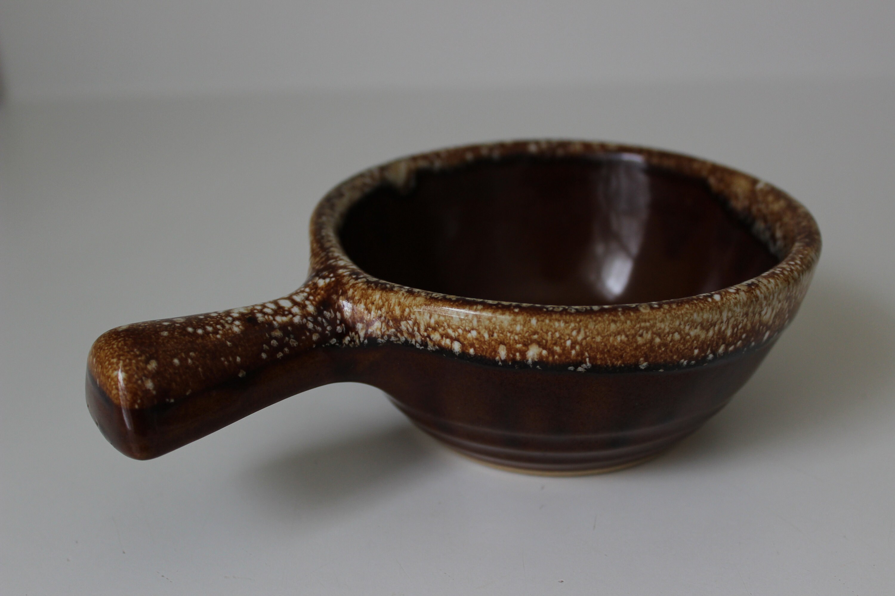 Vintage Ceramic Speckled Bowl with Handle Made In USA Etsy