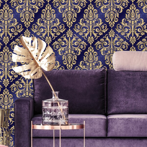 Damask Wallpaper Etsy