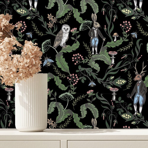 Wild Animals Stick and Peel Wallpaper Removable Self Etsy