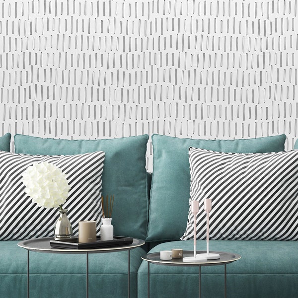 Peel and Stick Wallpaper Black and White Etsy