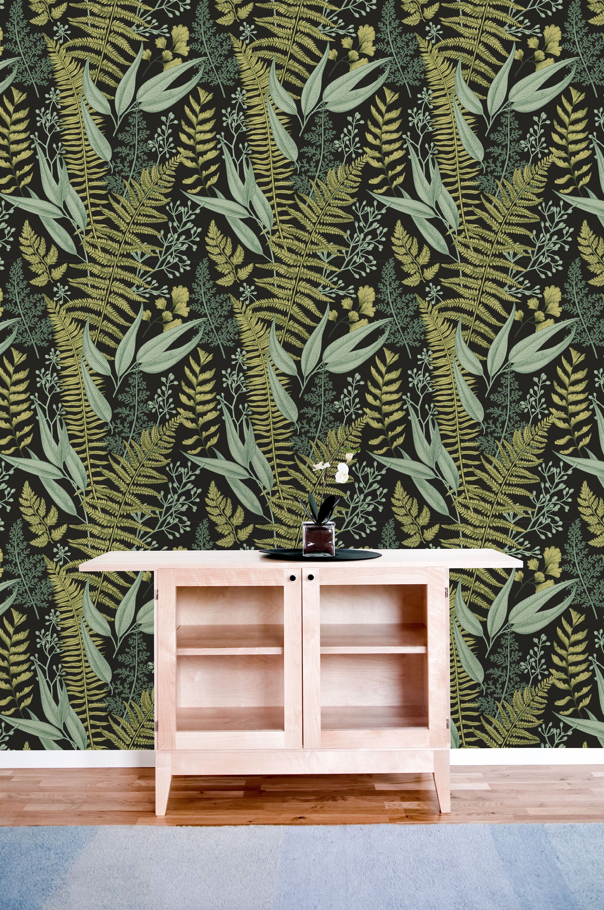 Ferns Botanical Wallpaper Removable Peel and Stick Wallpaper Etsy