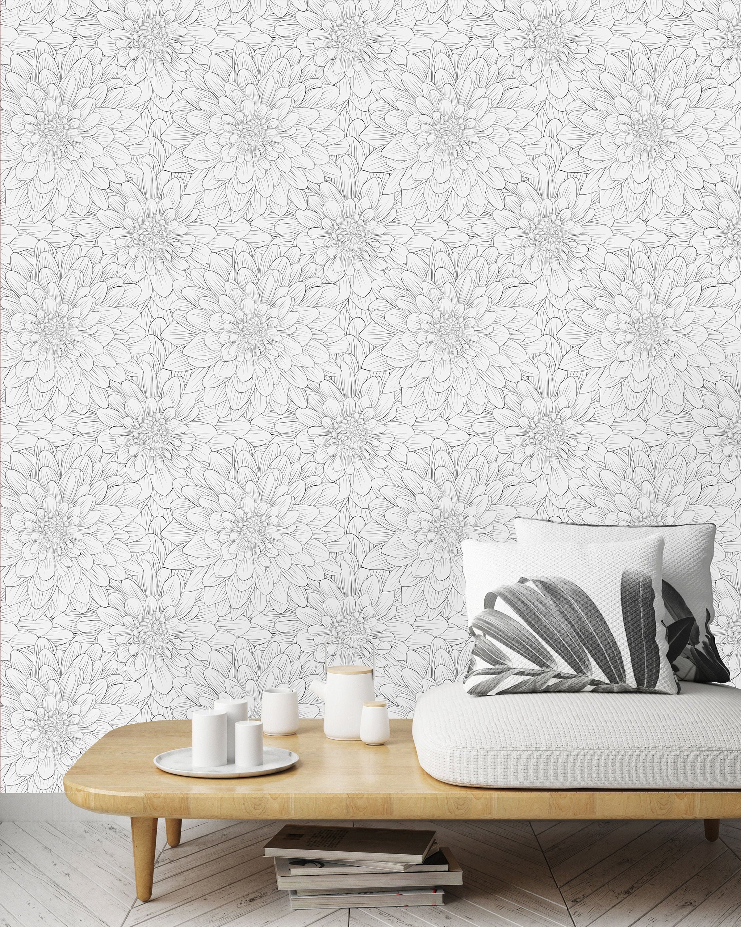 Light Field Flower Removable Peel and Stick Wallpaper 25in W x 18.75ft H - Roll