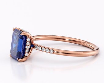 High Quality Gold Sapphire Diamond Wedding Ring For Her