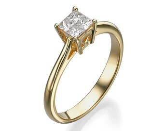 2.5カラット プリンセスカット 3列 天然ダイヤモンドリング：プラチナ