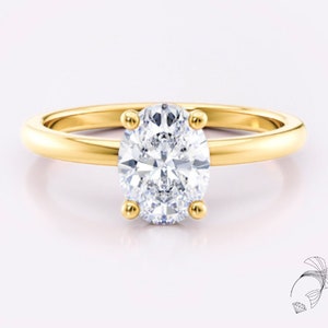 Elegant 1ct Oval Cut Moissanite Solitaire Ring in 14k Solid Gold | Perfect Promise Ring & Anniversary Gift for Her